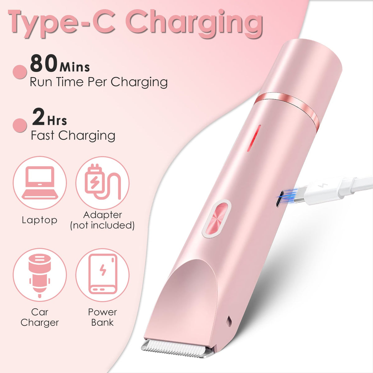 1Pc 2 In 1 Bikini Trimmer For Women Dual Head Cordless Body Shaver IPX7 Waterproof Rechargeable Pubic Hair Razor Wet And Dry Use For Bikini Underarm Leg Arm Body Face - Madamedama