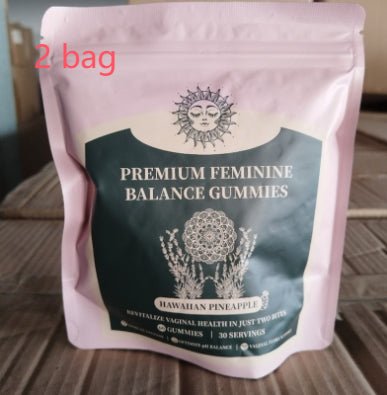 Premium Feminine Balance Gummies, Hawaiian Pineapple Flavor, Supports PH Balance & Vaginal Health, 60 Gummies, 30 Servings - Madamedama