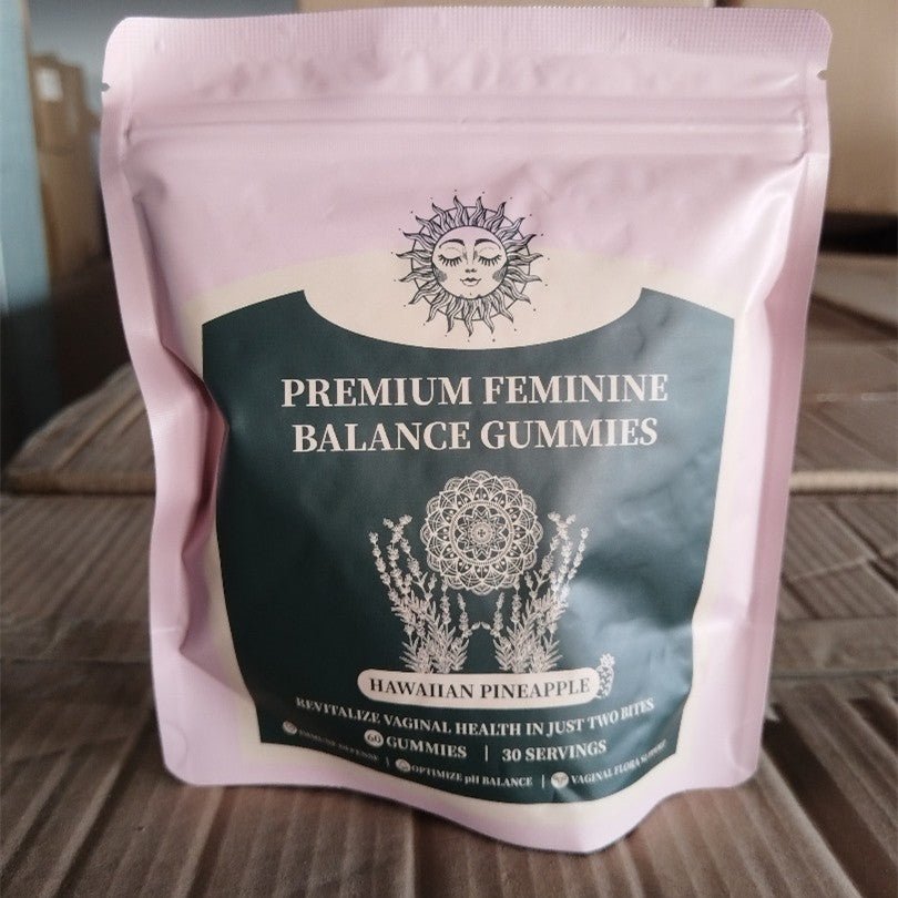 Premium Feminine Balance Gummies, Hawaiian Pineapple Flavor, Supports PH Balance & Vaginal Health, 60 Gummies, 30 Servings - Madamedama